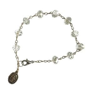 Crystal religious charm bracelet